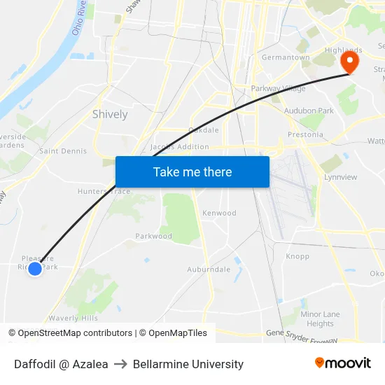 Daffodil @ Azalea to Bellarmine University map