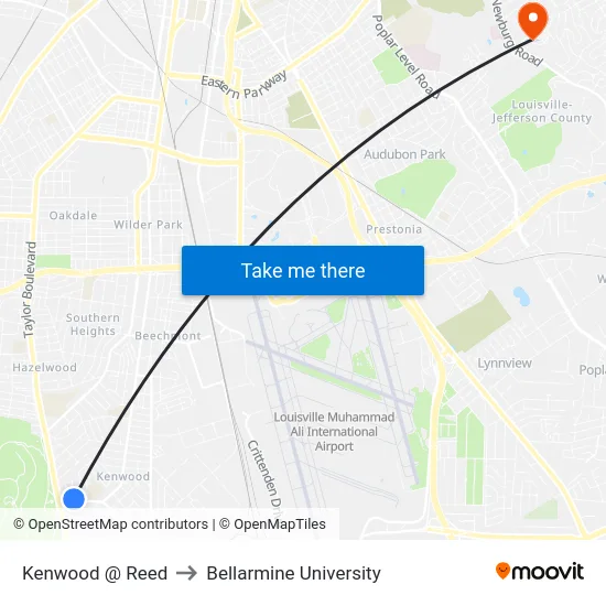 Kenwood @ Reed to Bellarmine University map
