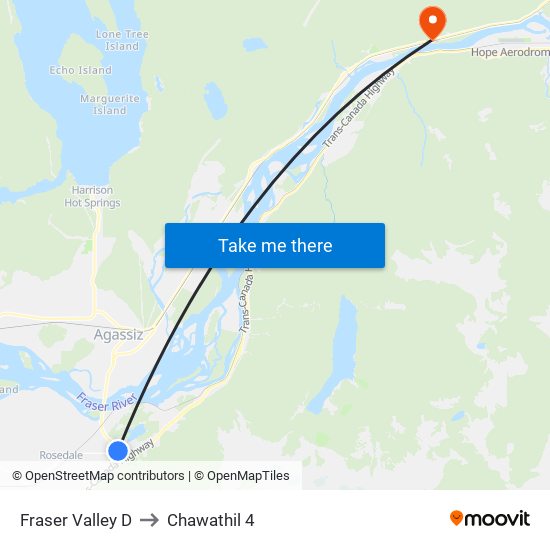 Fraser Valley D to Chawathil 4 map