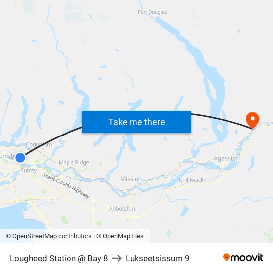 Lougheed Station @ Bay 8 to Lukseetsissum 9 map