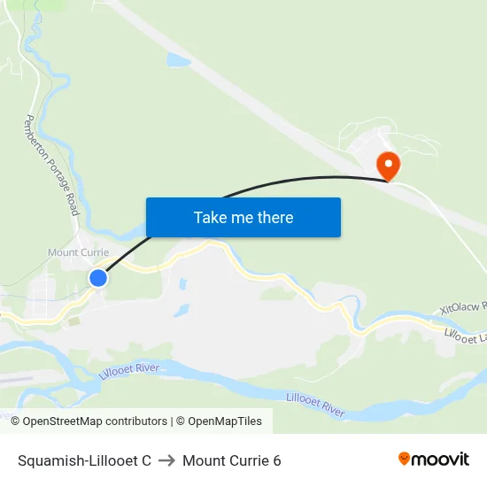 Squamish-Lillooet C to Mount Currie  6 map