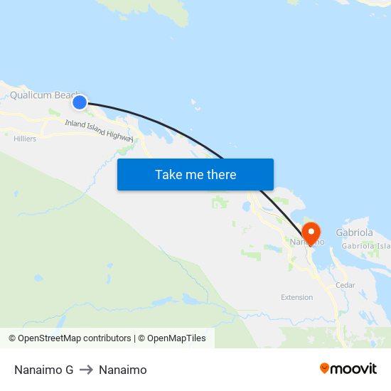 Nanaimo G to Nanaimo map