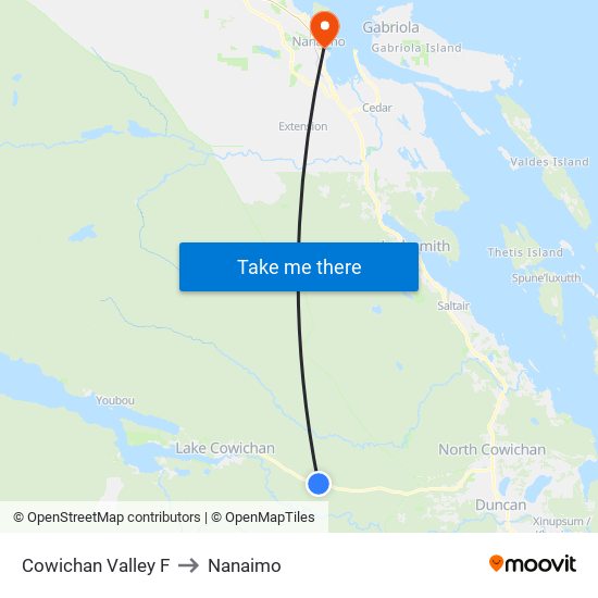Cowichan Valley F to Nanaimo map