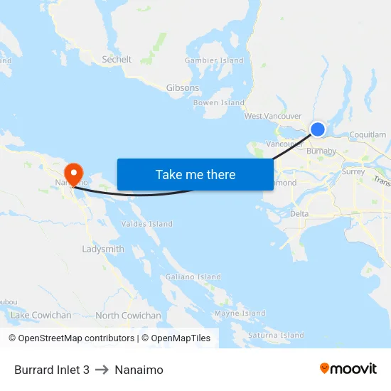 Burrard Inlet 3 to Nanaimo map