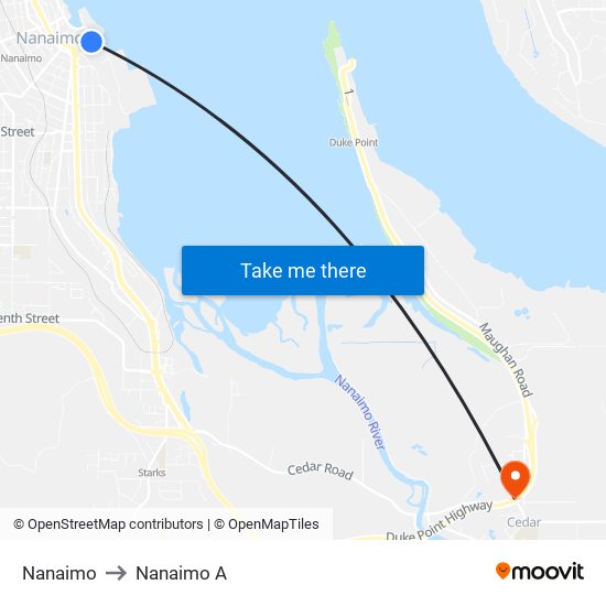 Nanaimo to Nanaimo A map