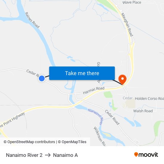 Nanaimo River 2 to Nanaimo A map
