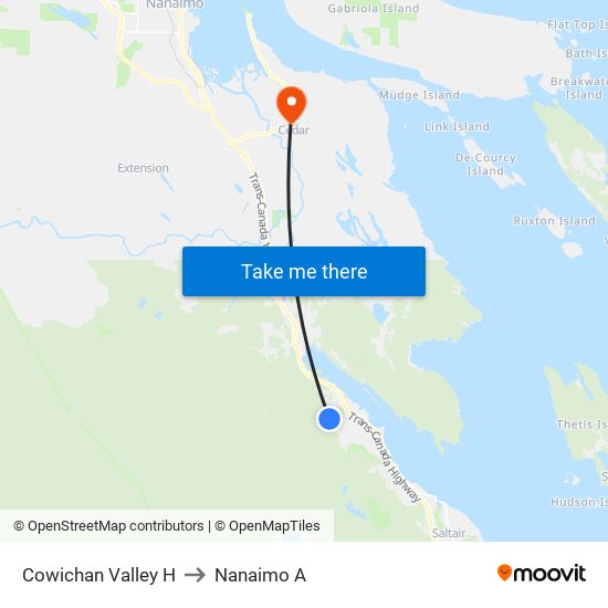 Cowichan Valley H to Nanaimo A map