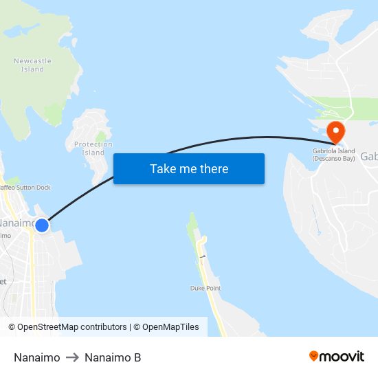 Nanaimo to Nanaimo B map