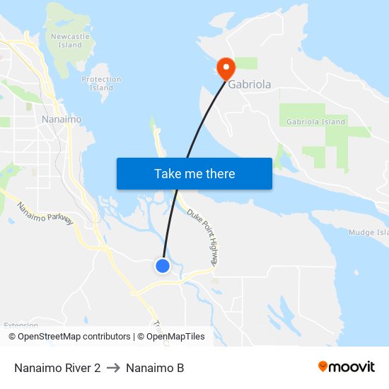 Nanaimo River 2 to Nanaimo B map