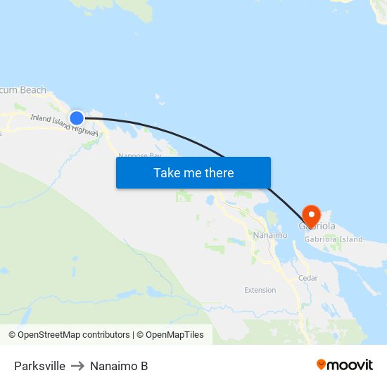 Parksville to Nanaimo B map