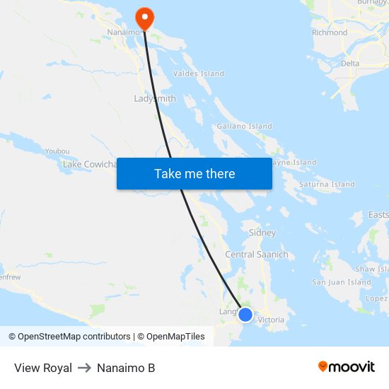 View Royal to Nanaimo B map