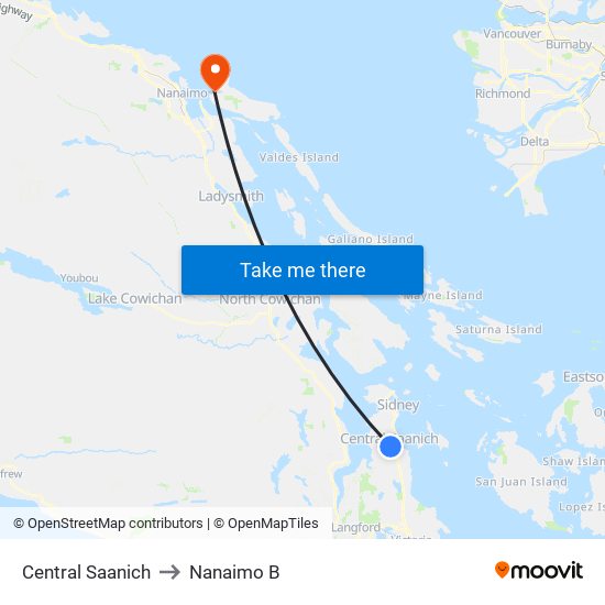 Central Saanich to Nanaimo B map