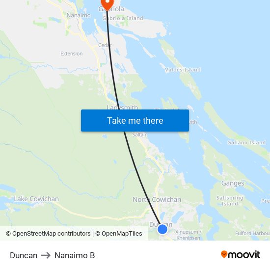 Duncan to Nanaimo B map