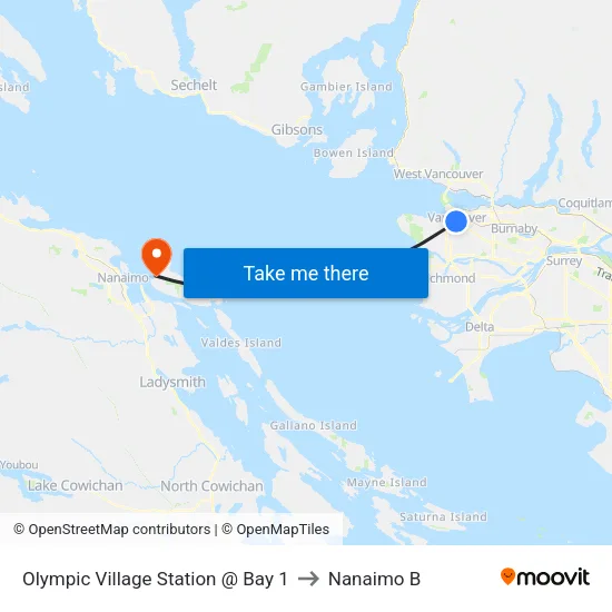 Olympic Village Station @ Bay 1 to Nanaimo B map