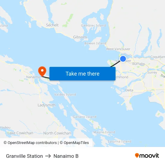 Granville Station to Nanaimo B map