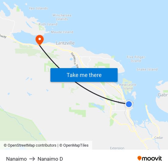 Nanaimo to Nanaimo D map
