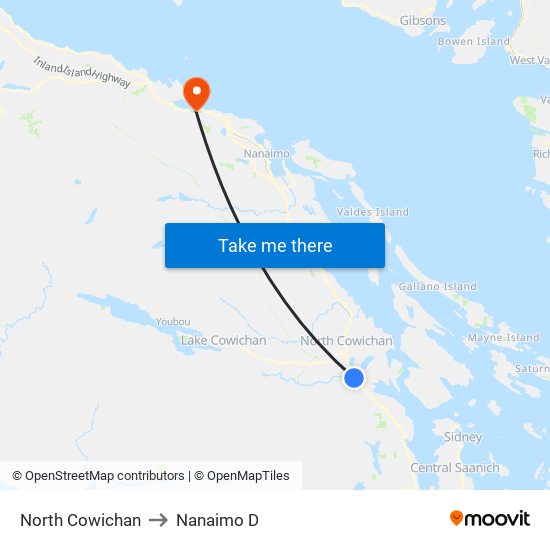 North Cowichan to Nanaimo D map