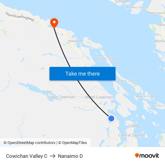 Cowichan Valley C to Nanaimo D map