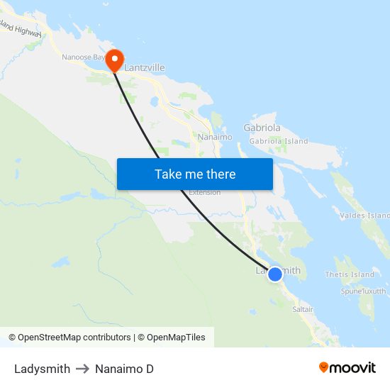 Ladysmith to Nanaimo D map