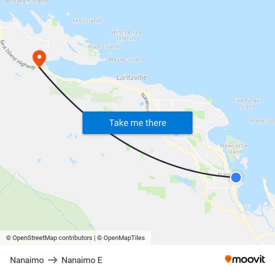 Nanaimo to Nanaimo E map