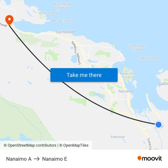 Nanaimo A to Nanaimo E map