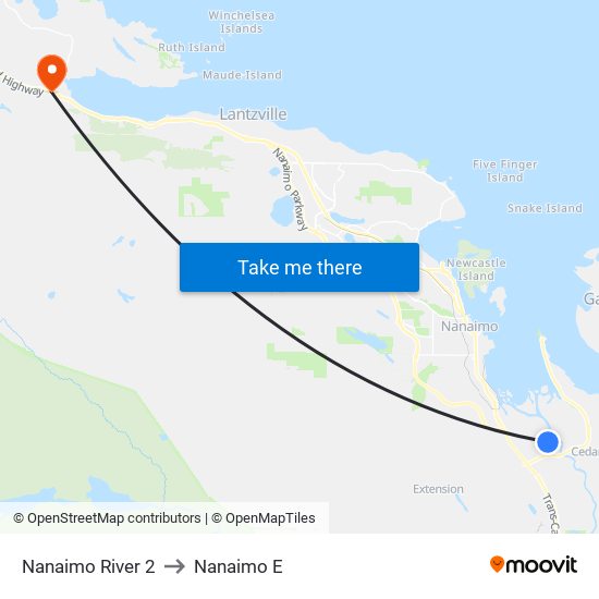 Nanaimo River 2 to Nanaimo E map