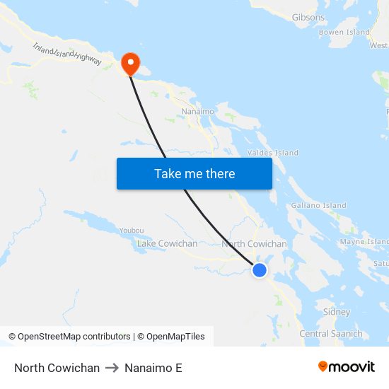 North Cowichan to Nanaimo E map