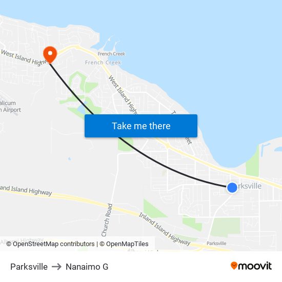 Parksville to Nanaimo G map