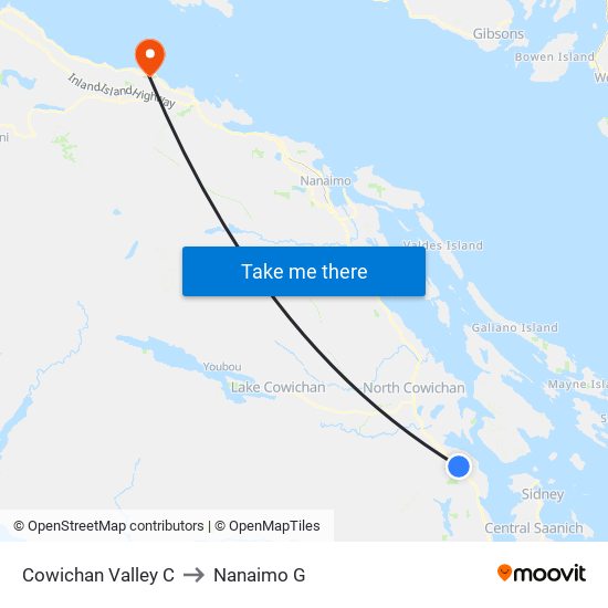 Cowichan Valley C to Nanaimo G map