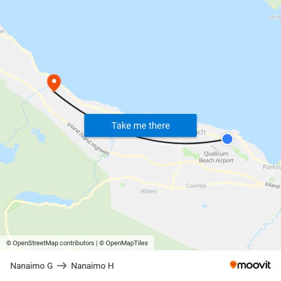Nanaimo G to Nanaimo H map