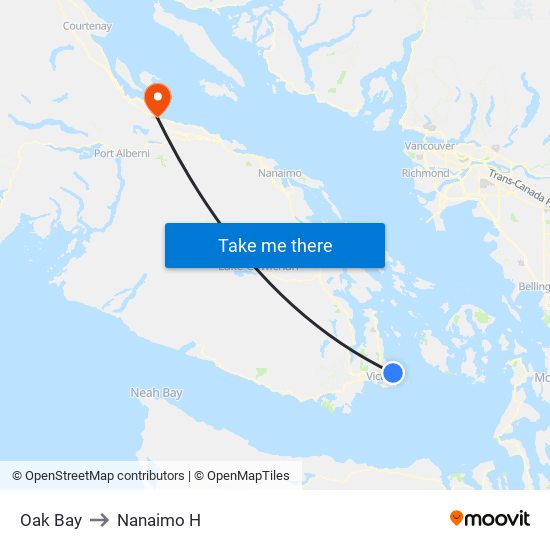 Oak Bay to Nanaimo H map