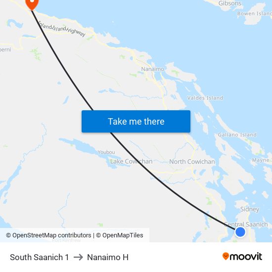 South Saanich 1 to Nanaimo H map