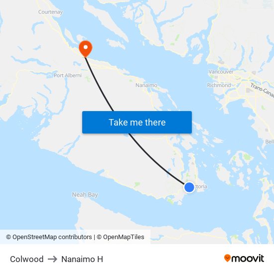 Colwood to Nanaimo H map