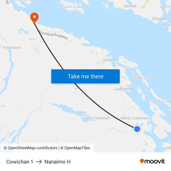 Cowichan 1 to Nanaimo H map