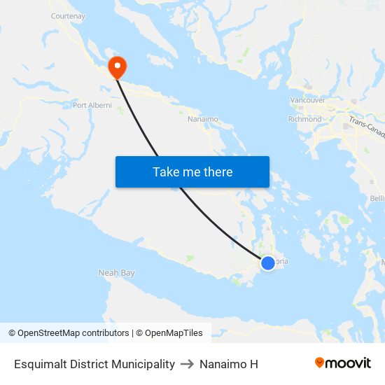 Esquimalt District Municipality to Nanaimo H map