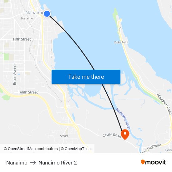 Nanaimo to Nanaimo River 2 map