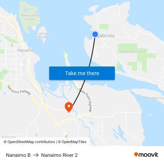 Nanaimo B to Nanaimo River 2 map