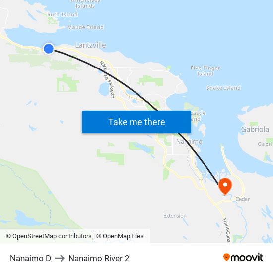 Nanaimo D to Nanaimo River 2 map