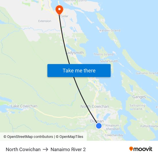 North Cowichan to Nanaimo River 2 map