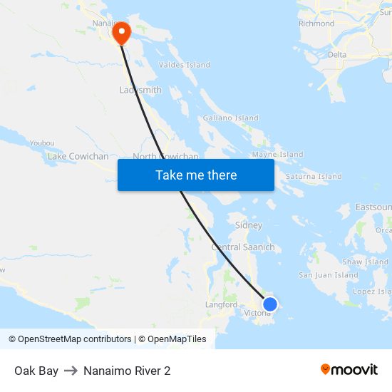 Oak Bay to Nanaimo River 2 map