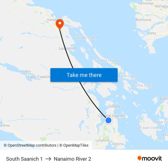 South Saanich 1 to Nanaimo River 2 map