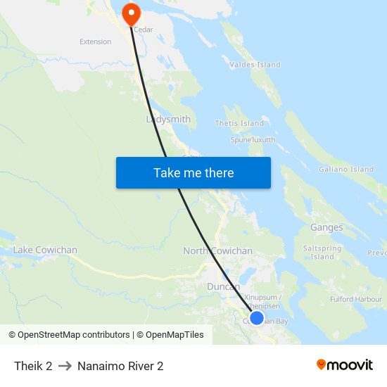Theik 2 to Nanaimo River 2 map