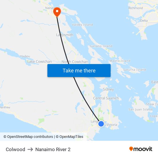 Colwood to Nanaimo River 2 map