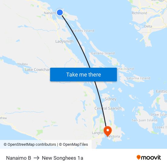 Nanaimo B to New Songhees 1a map