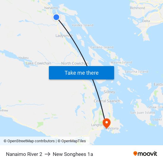 Nanaimo River 2 to New Songhees 1a map