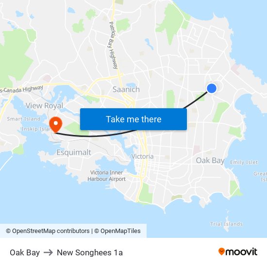 Oak Bay to New Songhees 1a map