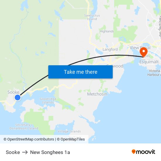 Sooke to New Songhees 1a map