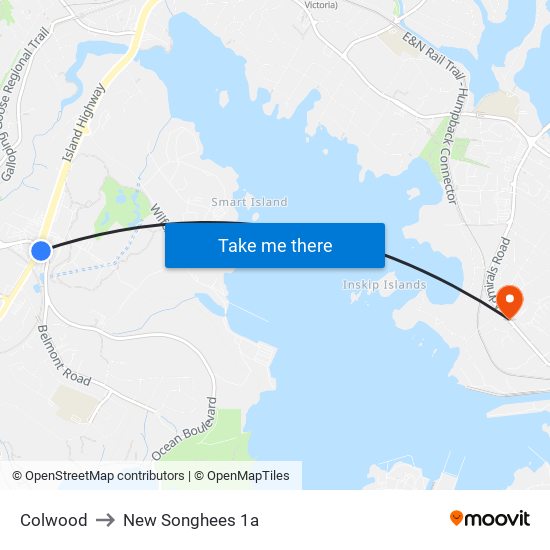 Colwood to New Songhees 1a map