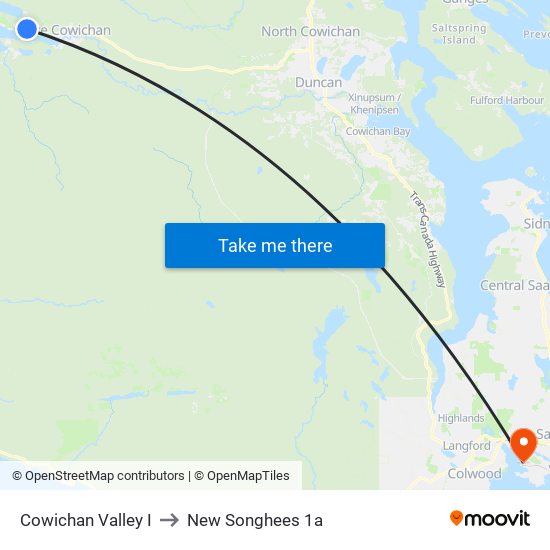 Cowichan Valley I to New Songhees 1a map