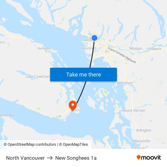 North Vancouver to New Songhees 1a map